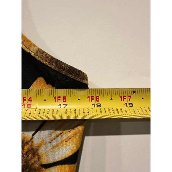 Unique Size 8 Spaghetti Strap Mini A-Line Dress Sunflower Floral Yellow Summer - Picture 8 of 10